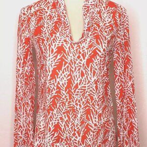 Tory Burch orange coral swim cover up